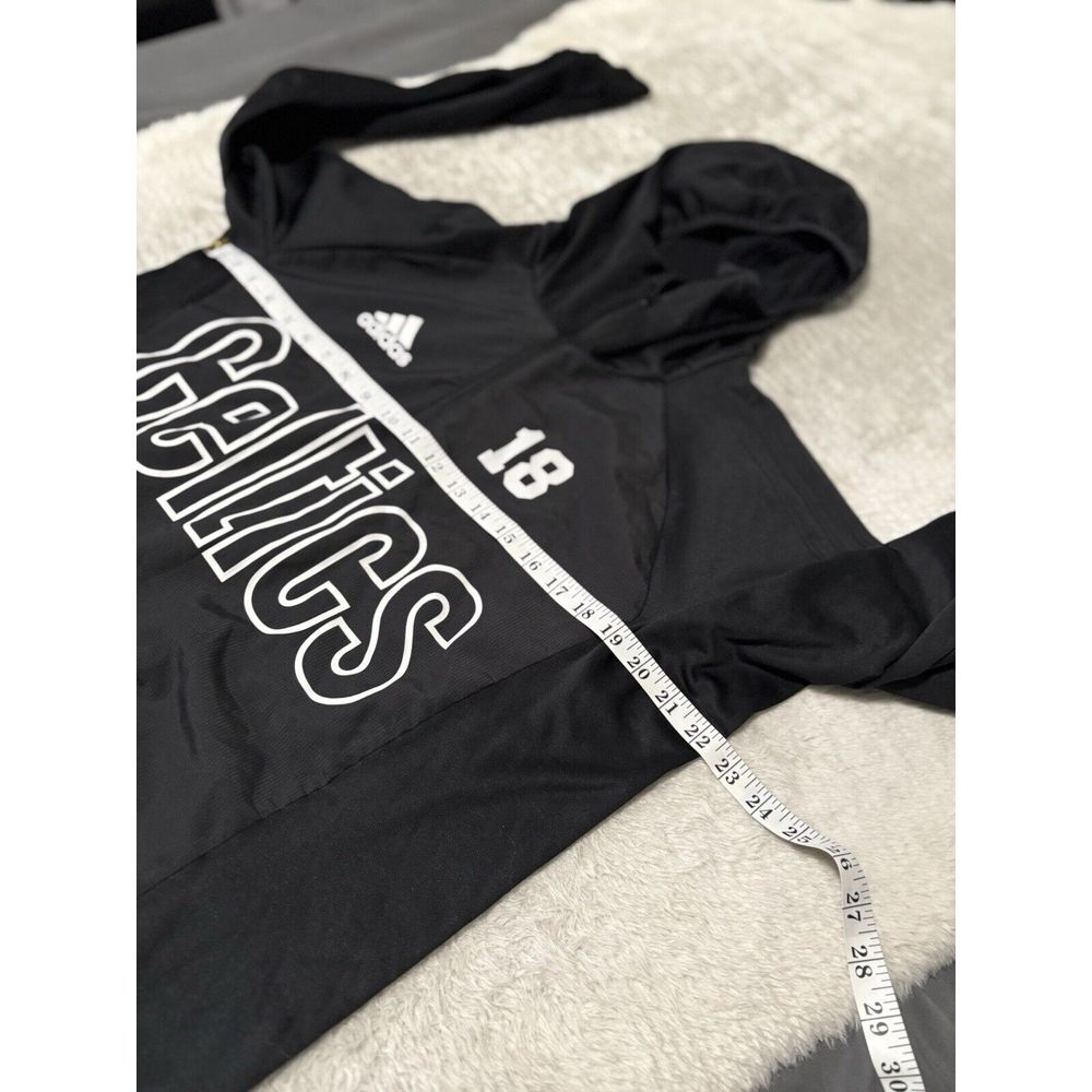 Adidas‎ Celtics Black Pullover Hooded Sweatshirt Medium Basketball - Picture 4 of 8